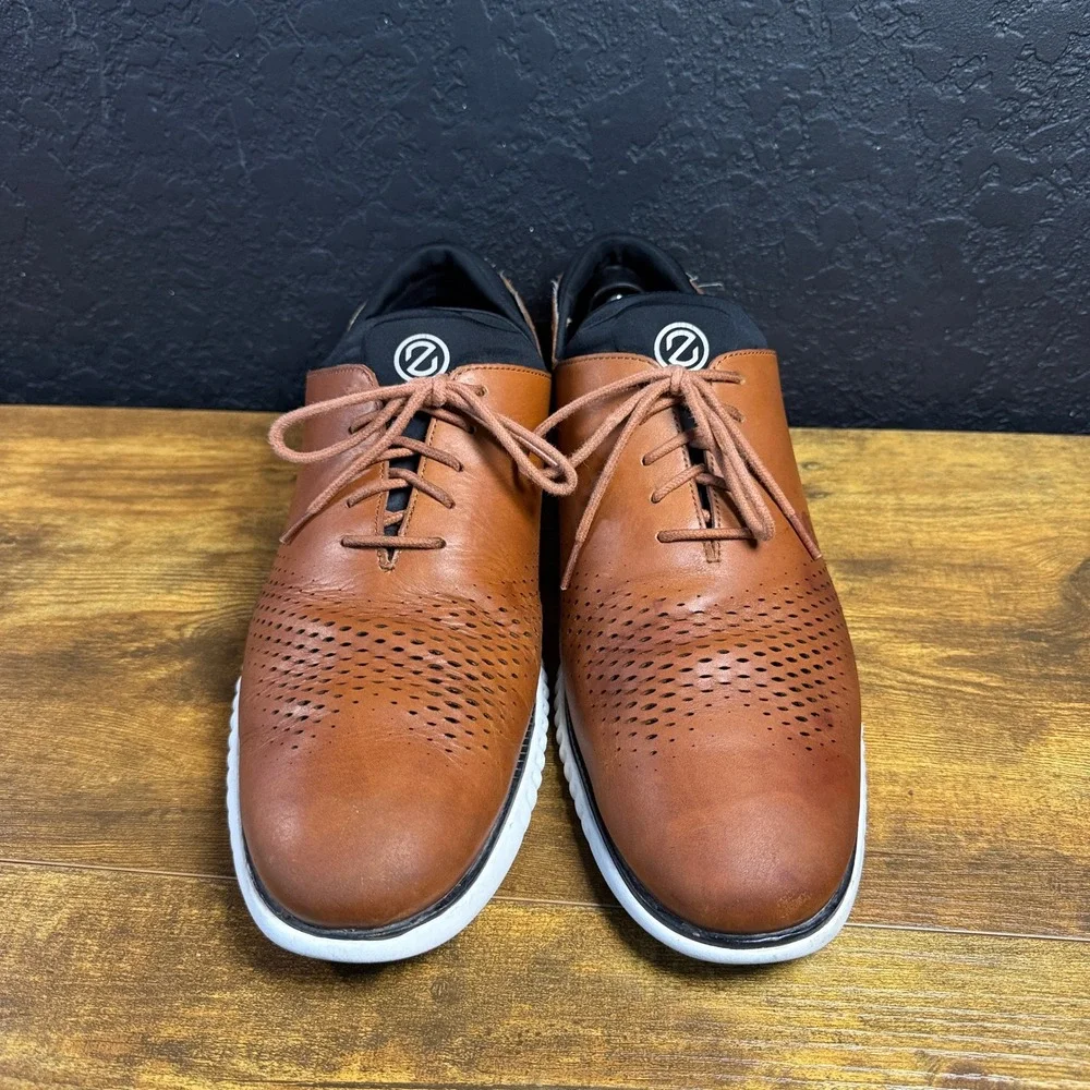 Cole Haan Zerogrand C27879 British Tan Leather Wingtip Oxford Mens Size 14M